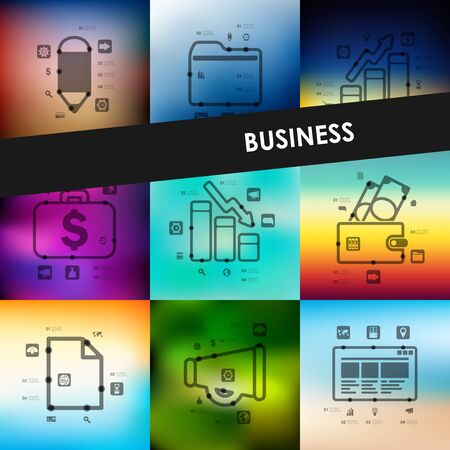 business timeline presentations with blurred unfocused backgroundのイラスト素材