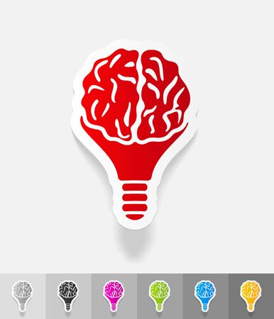 idea concept paper sticker with shadow. Vector illustrationのイラスト素材