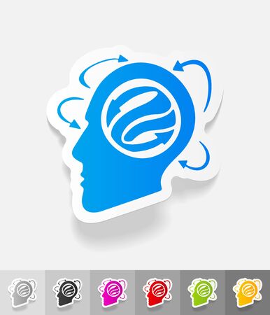 idea concept paper sticker with shadow. Vector illustrationのイラスト素材