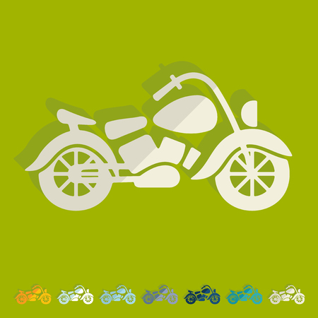Flat design: motorcycleのイラスト素材