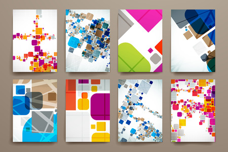 Set of brochure, poster templates in abstract style. Beautiful designのイラスト素材