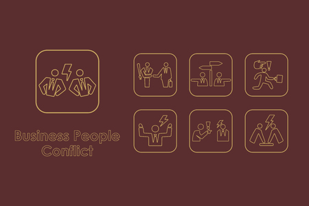 It is a set of business people conflict simple web iconsのイラスト素材