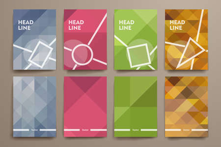 Set of brochure, poster templates in abstract style. Beautiful design and layoutのイラスト素材
