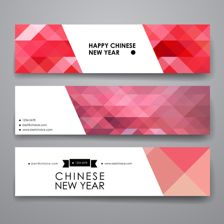 Set of modern design banner template in Chinese New Year style. Beautiful design and layoutのイラスト素材