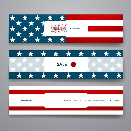 Set of modern design banner template in Presidents Day style. Beautiful design and layoutのイラスト素材
