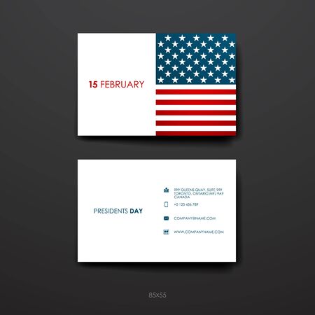 Set of Business Card Template in Presidents Day style. Beautiful Design and Layoutのイラスト素材