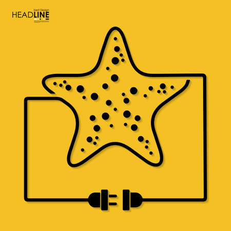 Connection flat line design sea. Minimalism outline conceptのイラスト素材