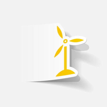realistic design element: wind turbinesのイラスト素材
