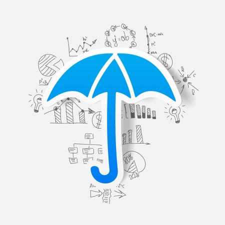 drawing business formulas. umbrellaのイラスト素材