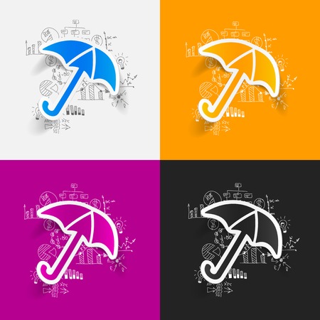 drawing business formulas. umbrellaのイラスト素材