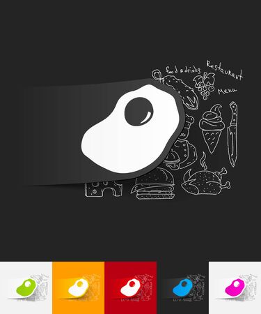 hand drawn simple elements with scrambled paper sticker shadowのイラスト素材