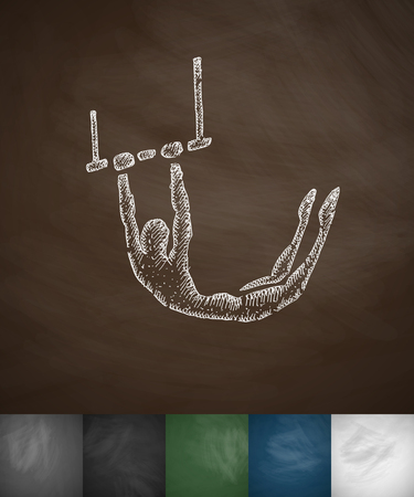 acrobat icon. Hand drawn vector illustration. Chalkboard Designのイラスト素材