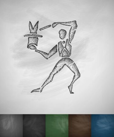 magician icon. Hand drawn vector illustration. Chalkboard Designのイラスト素材