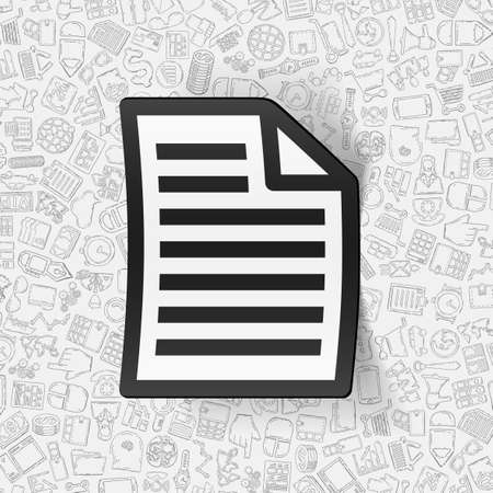 hand drawn simple elements with business paper sticker shadowのイラスト素材