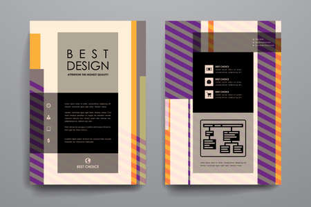 Set of brochure, poster templates in abstract background style. Beautiful designのイラスト素材