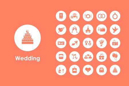 It is a set of wedding simple web iconsのイラスト素材