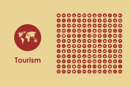 It is a set of tourism simple web iconsのイラスト素材