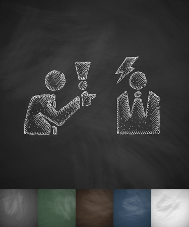 dispute icon. Hand drawn vector illustration. Chalkboard Designのイラスト素材