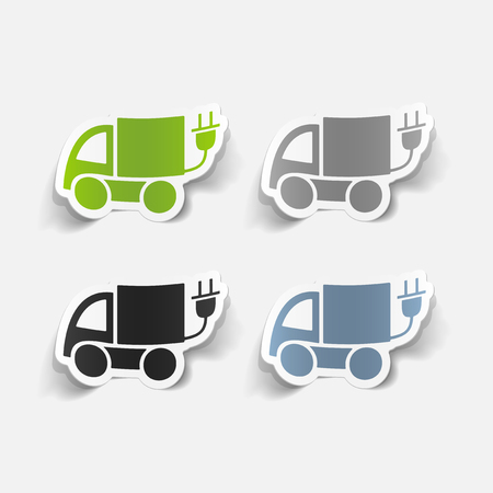 realistic design element: eco carのイラスト素材