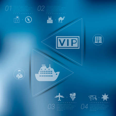 tourism infographic with unfocused backgroundのイラスト素材