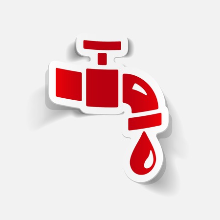 realistic design element: water tapのイラスト素材