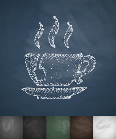 tea icon. Hand drawn vector illustration. Chalkboard Designのイラスト素材