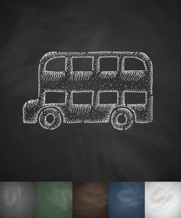 bus icon. Hand drawn vector illustration. Chalkboard Designのイラスト素材