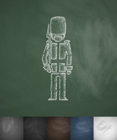 beefeater icon. Hand drawn vector illustration. Chalkboard Designのイラスト素材