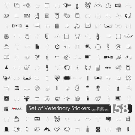 Set of veterinary stickersのイラスト素材