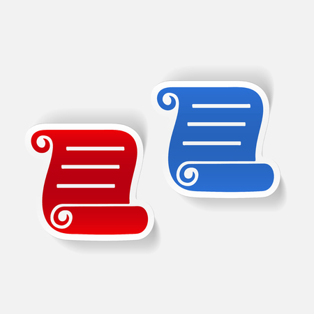 realistic design element: blank paperのイラスト素材