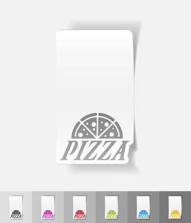 pizza paper sticker with shadow. Vector illustrationのイラスト素材