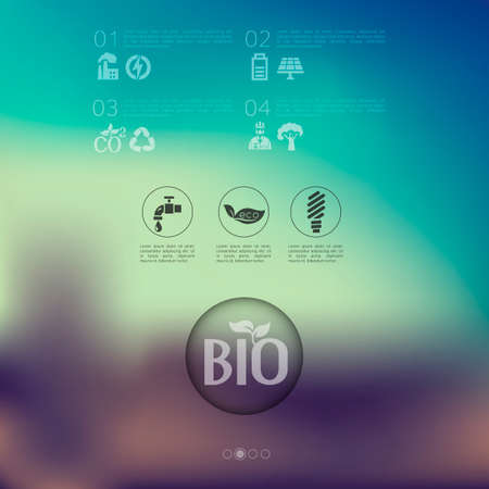 ecology infographic with unfocused backgroundのイラスト素材