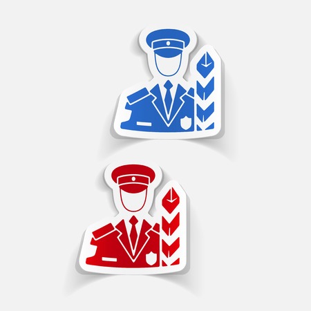 realistic design element. customs inspectorのイラスト素材