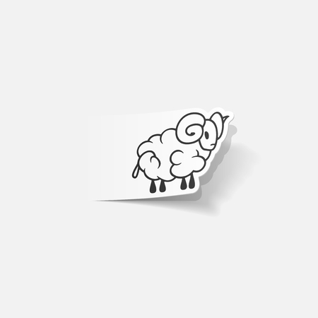 realistic design element: sheepのイラスト素材