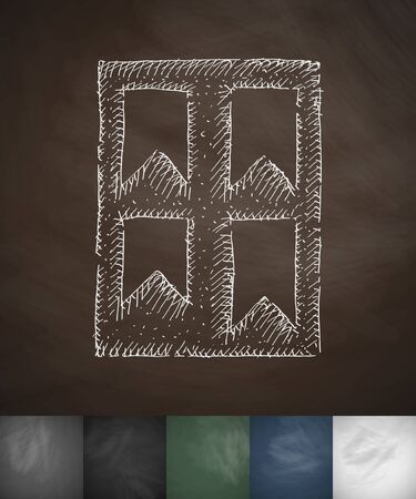 note icon. Hand drawn vector illustration. Chalkboard Designのイラスト素材
