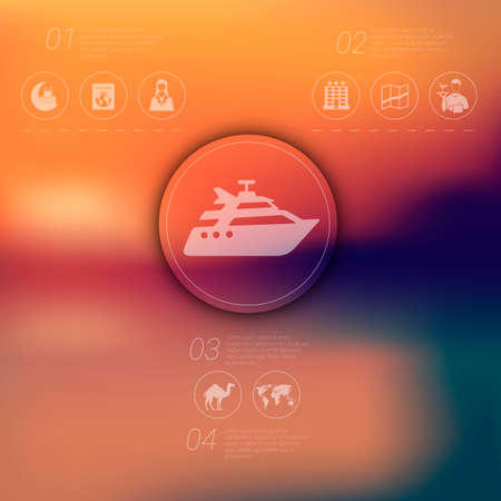 tourism infographic with unfocused backgroundのイラスト素材