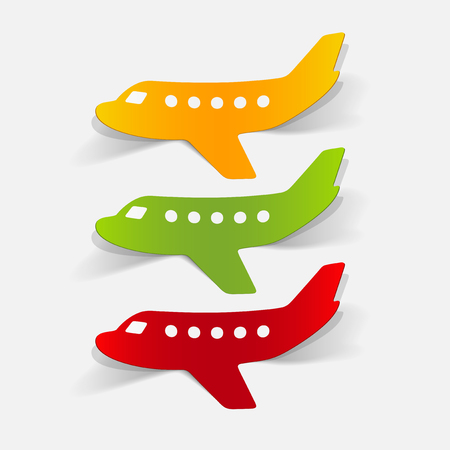 realistic design element: planeのイラスト素材