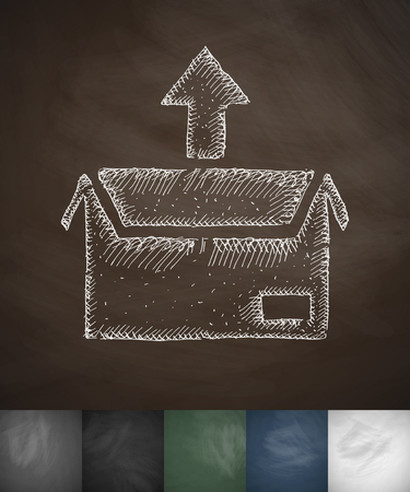 package icon. Hand drawn vector illustration. Chalkboard Designのイラスト素材