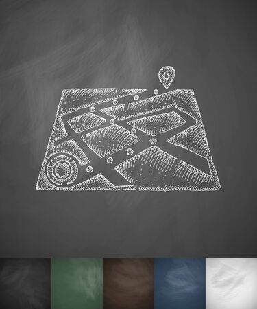 destination icon. Hand drawn vector illustration. Chalkboard Designのイラスト素材