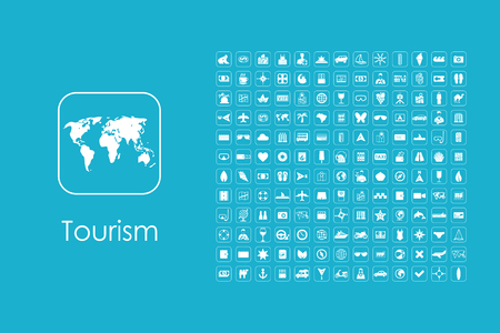 It is a set of tourism simple web iconsのイラスト素材