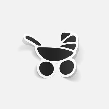 realistic design element: baby buggyのイラスト素材
