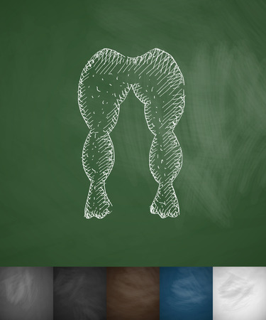 wig braids icon. Hand drawn vector illustration. Chalkboard Designのイラスト素材
