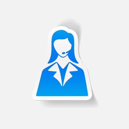 realistic design element. telephone operatorのイラスト素材