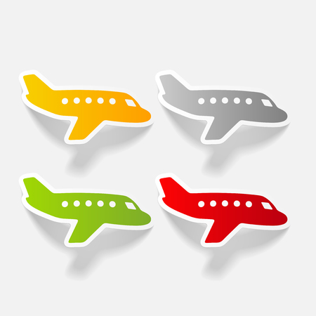 realistic design element: planeのイラスト素材