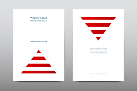 Set of Veterans Day brochure, poster templates in USA flag style. Beautiful design and layout. Leaflet cover presentation abstract backgroundのイラスト素材