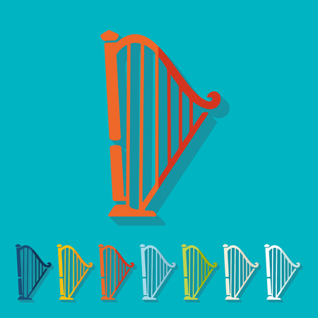 Flat design: harpのイラスト素材