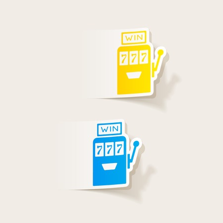 realistic design element: slot machineのイラスト素材