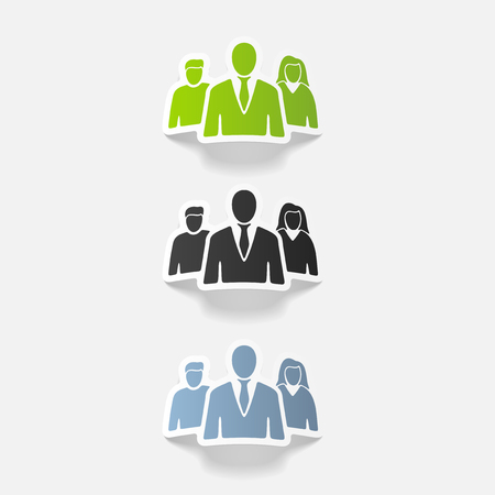 realistic design element: business peopleのイラスト素材