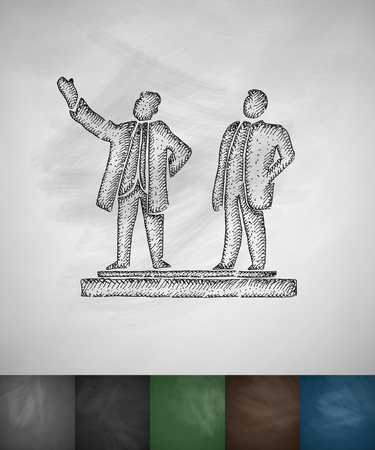 Sung and Kim Jong icon. Hand drawn vector illustrationのイラスト素材