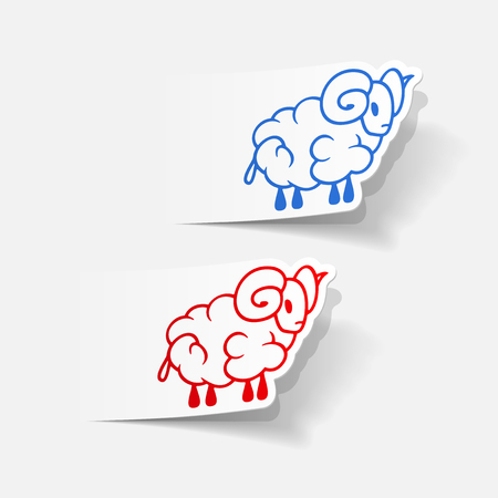 realistic design element: sheepのイラスト素材